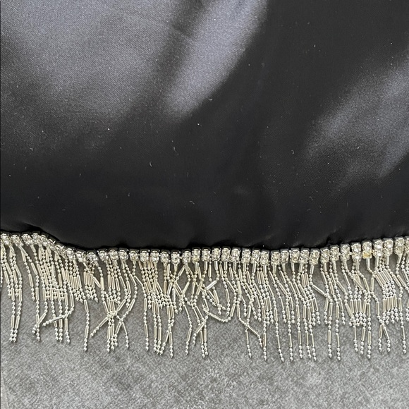 Mac Duggal‎ 26672 Cocktail Party Dress Black Satin Minidress Jewel Fringe Sz 4 - Picture 8 of 11